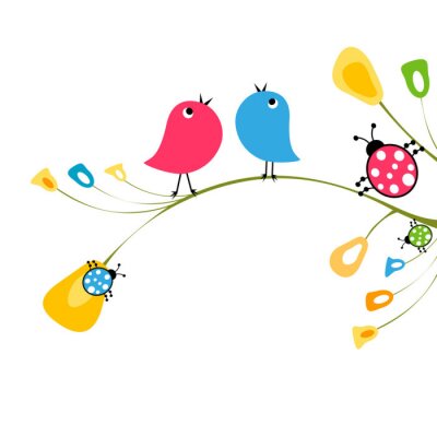 Kindermuster mit Vögeln