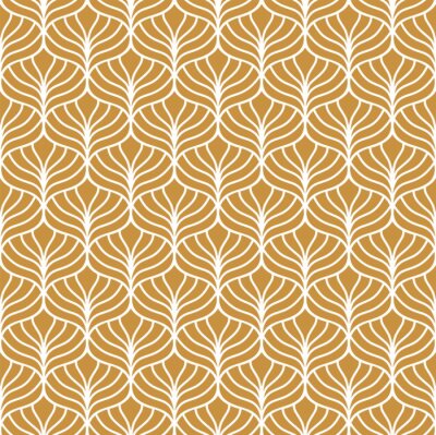 Tapete Klassisches Art Deco nahtloses Muster der goldenen Blätter. Geometrische stilvolle Verzierung. Vektor antike Textur