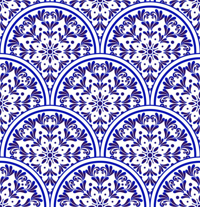 Tapete Klassisches Porzellanmuster