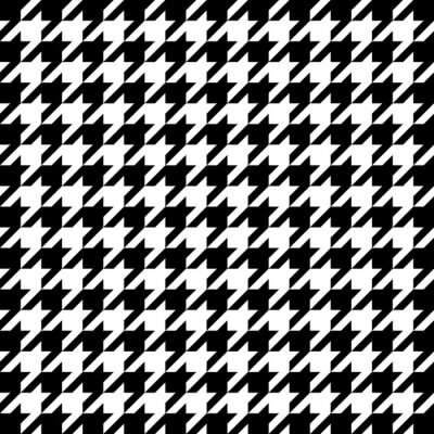 Tapete Klassisches schwarz-weißes Hahnentrittmuster