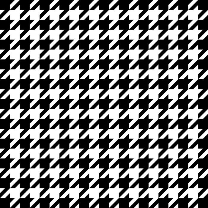 Tapete Klassisches schwarz-weißes Hahnentrittmuster