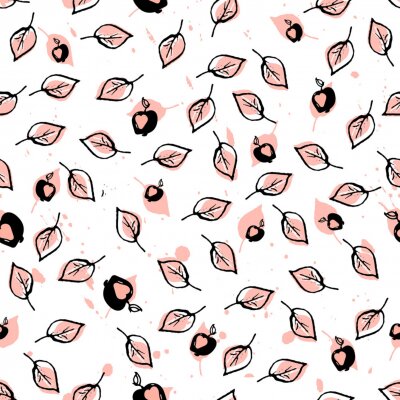 Tapete Kleine Äpfel auf Blättern