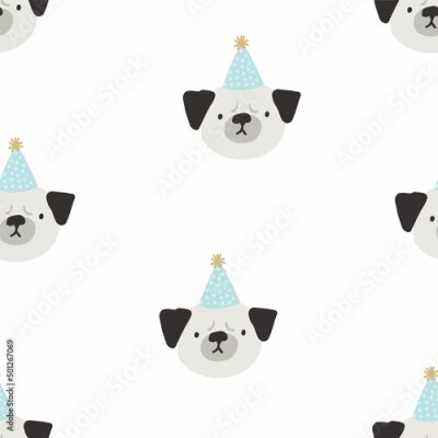 Tapete Kleine Hunde in Hüten