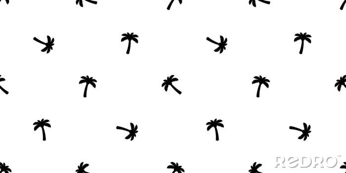 Tapete Kleine Palmen - Schwarz-Weiß-Minimalismus