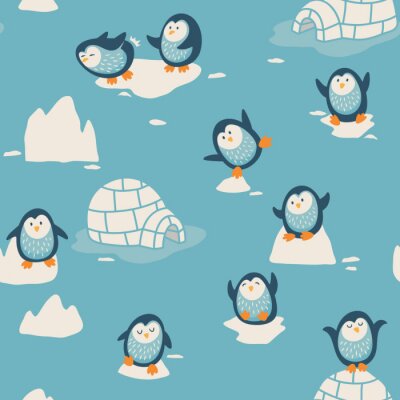 Tapete Kleine Pinguine