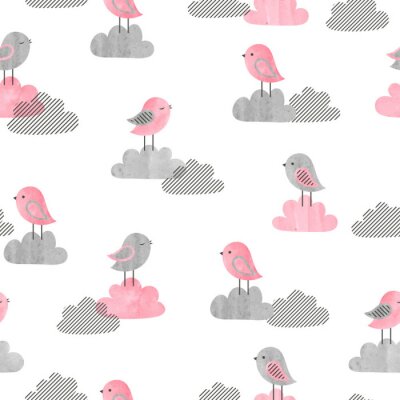 Kleine Vögel auf den Wolken