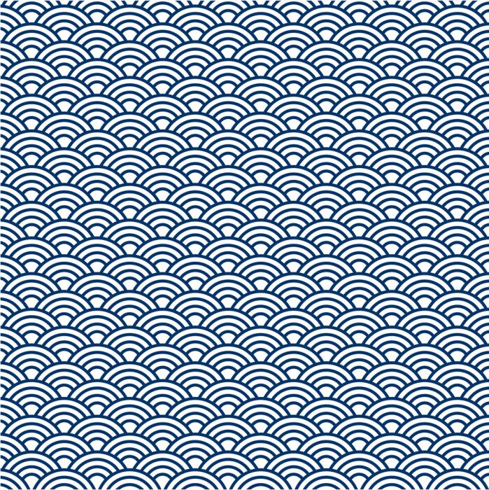 Tapete Kleine Wellen in Blautönen