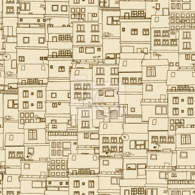 Tapete Kleiner Teil der Stadt monochrom