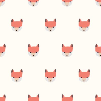 Tapete Köpfe von Füchsen auf Puderhintergrund