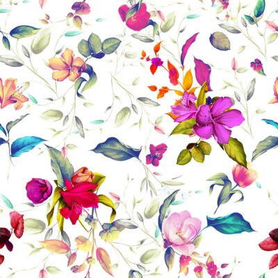 Tapete Komposition aus Frühlingsblumensträußen