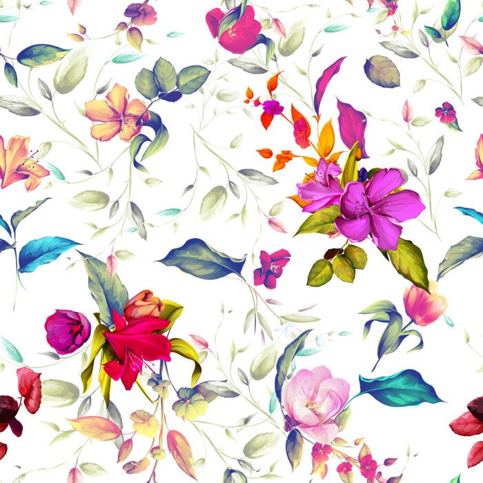 Tapete Komposition aus Frühlingsblumensträußen