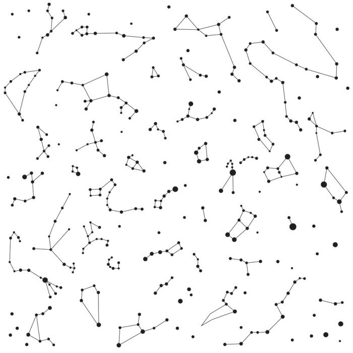 Tapete Konstellation Himmel Nacht Muster bnw