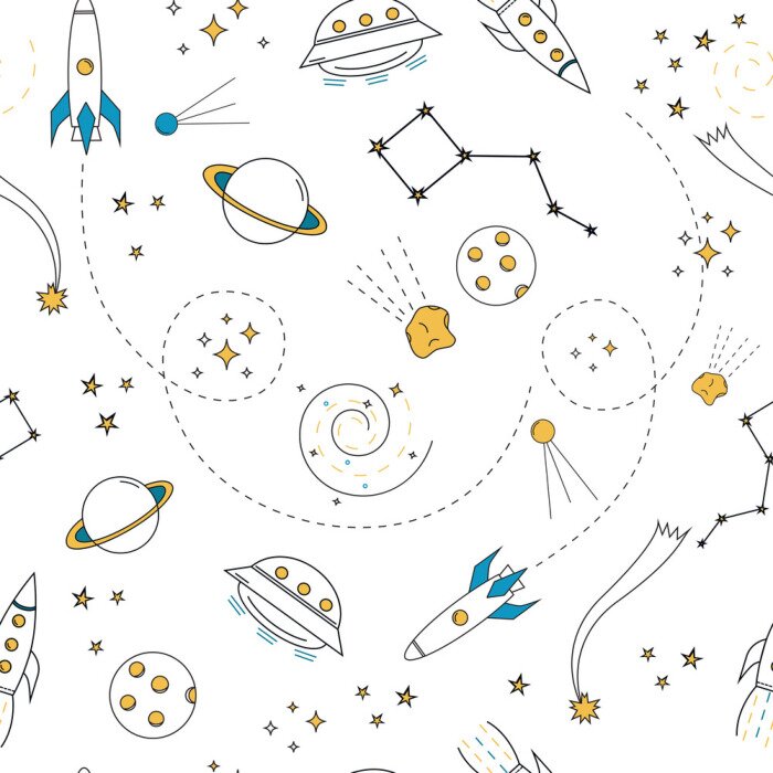 Tapete Konstellationen und Raumschiffe