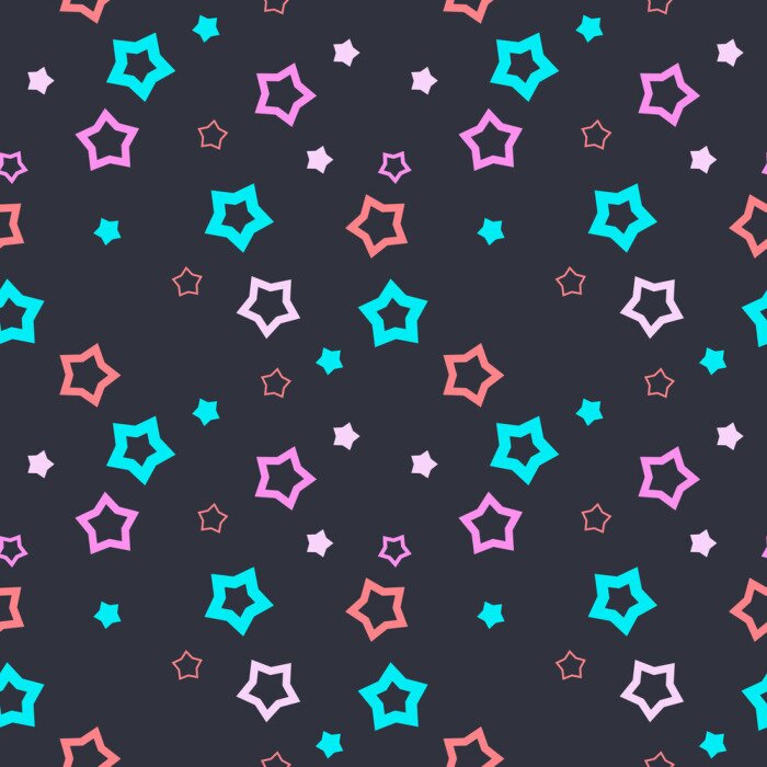 Tapete Konturen von Sternen auf dunklem Hintergrund Grafik