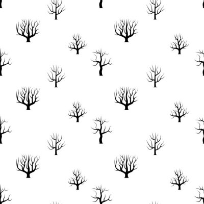 Tapete Krumme Bäume ohne Blätter