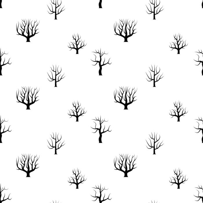 Tapete Krumme Bäume ohne Blätter
