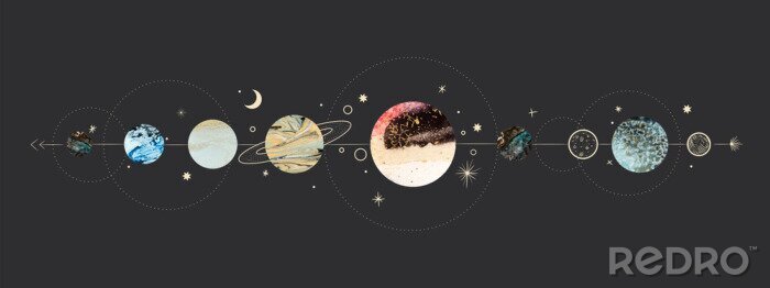 Tapete Künstlerische Illustration des Sonnensystems