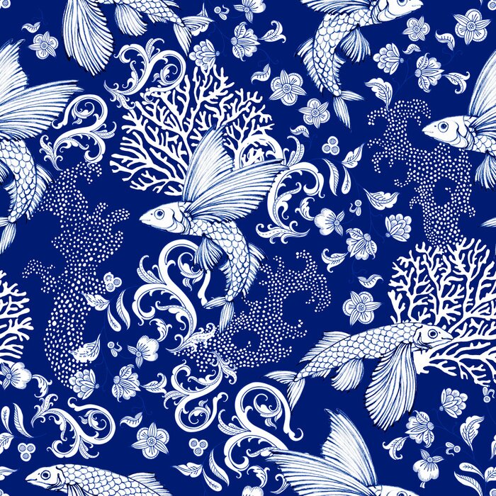 Tapete Künstlerischer Meerozeanhintergrund in den monochromen Farben