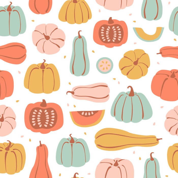 Tapete Kürbisse in warmen Herbstfarben