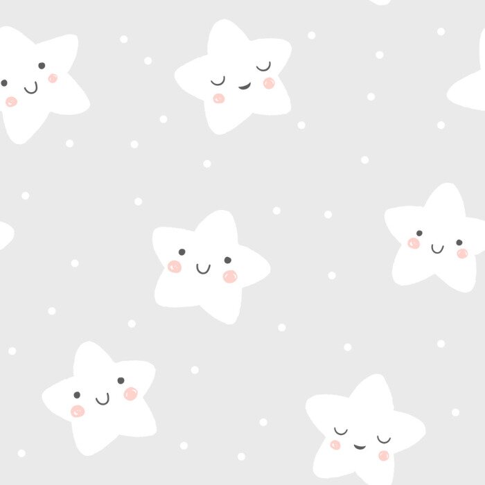 Tapete Lächelnde und schlafende Sterne im skandinavischen Stil