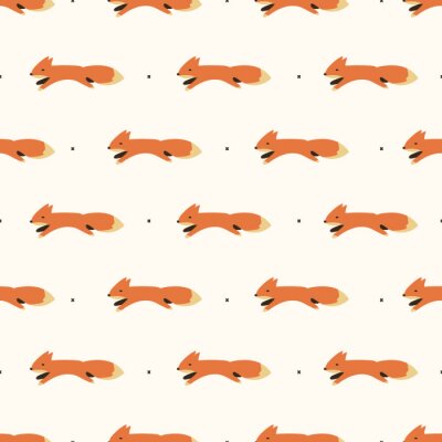Tapete Laufende kleine Füchse und Zeichen