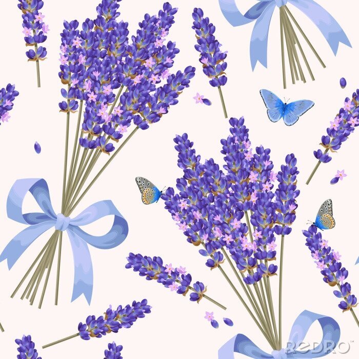 Tapete Lavendel blüht nahtloses Muster