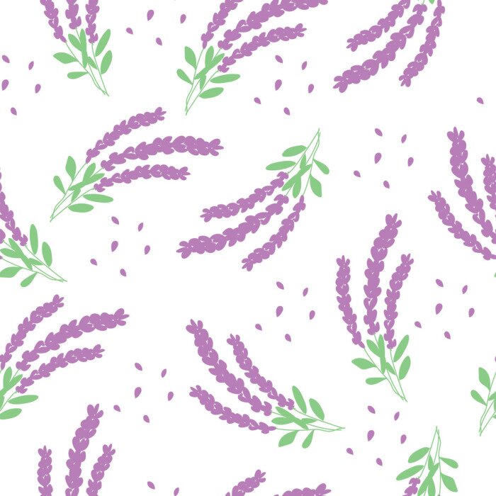 Tapete Lavender pattern on white background.