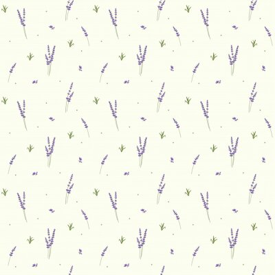 Tapete Lavender seamless pattern background. Lavender flower textile design. Vector