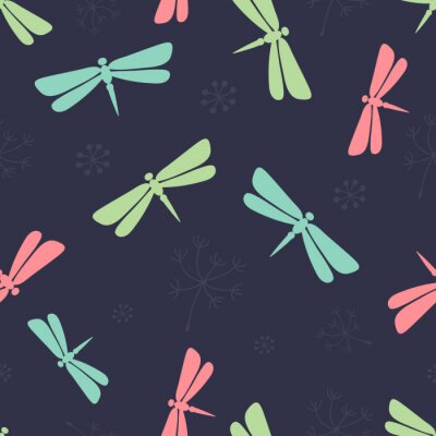 Tapete Libelle nahtlose Muster.