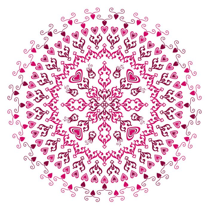 Tapete Lila runden Rahmen