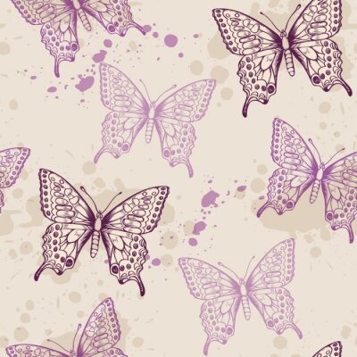Tapete Lila Schmetterlinge
