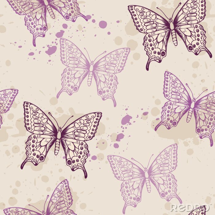 Tapete Lila Schmetterlinge