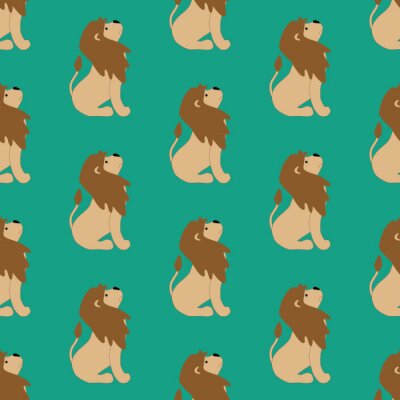 Tapete Löwen auf grünem Hintergrund