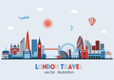 London detaillierte Skyline. Vektor-Illustration - Stock Vektor