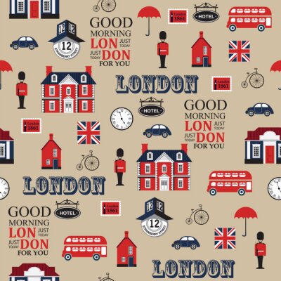 Tapete London Straße nahtlose Vektor-Muster