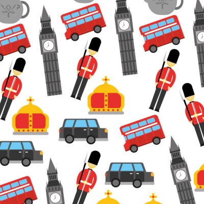 London und Vereinigtes Königreich Stadt Soldat Krone Taxi Big Ben Icons