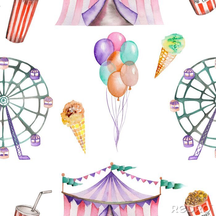 Tapete Luftballons Eis und Riesenmühlen