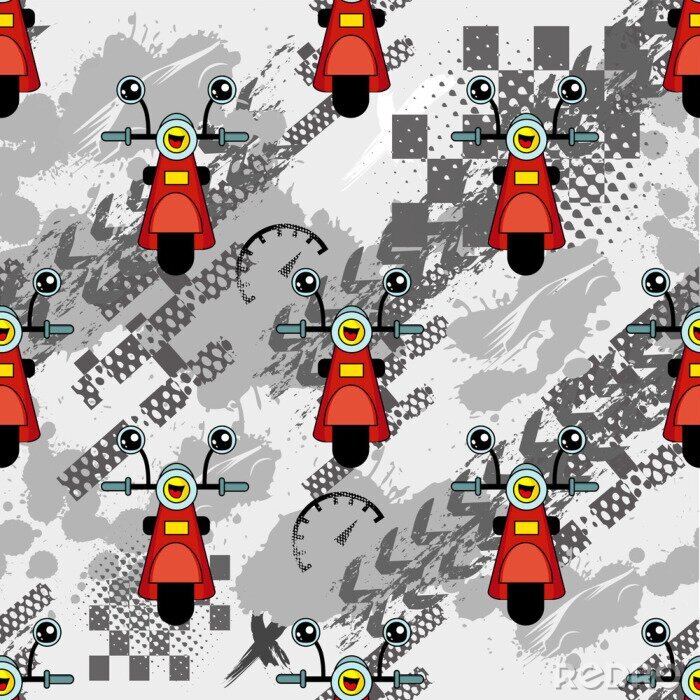 Tapete Lustige rote Motorräder