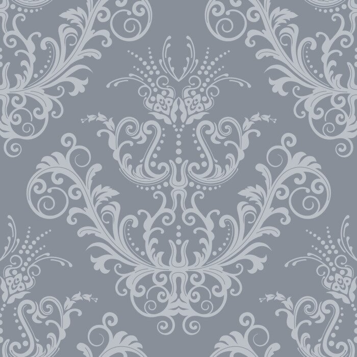 Tapete Luxus Silber floralen Vintage Tapete