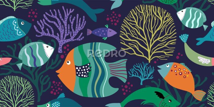 Tapete Märchenwelt unter Wasser