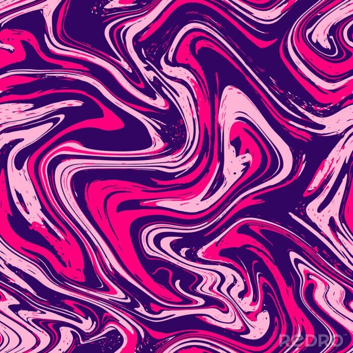Tapete Marble texture seamless background.Pink,violet,purple abstract pattern.Seamless liquid fluid marbling flow effect for cover,fabric,textile,wrapping or print background.Ebru style,aqua ink.Vector.