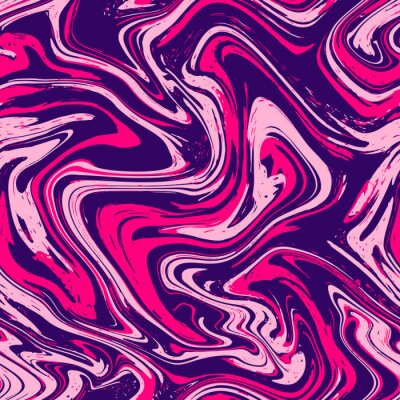 Tapete Marble texture seamless background.Pink,violet,purple abstract pattern.Seamless liquid fluid marbling flow effect for cover,fabric,textile,wrapping or print background.Ebru style,aqua ink.Vector.