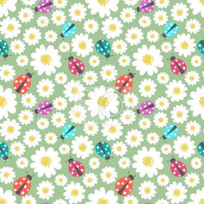 Tapete Marienkäfer Liebe Blumen