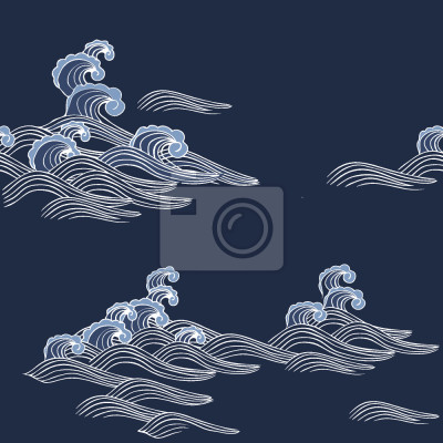 Tapete Marineblaue Meereswellen