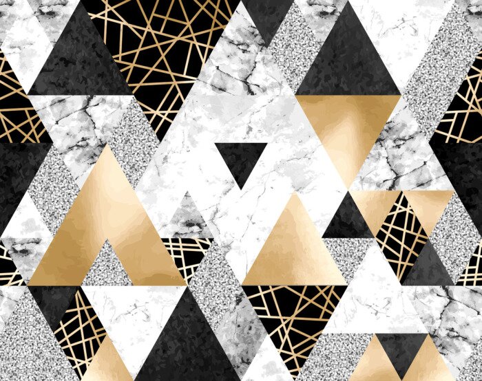 Tapete Marmor geometrisch mit Gold
