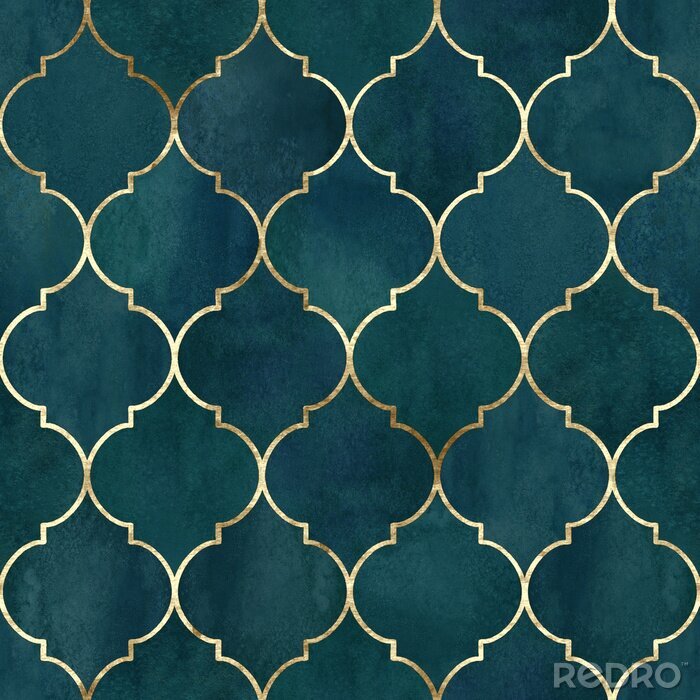 Tapete Marokkanisches dunkelblaues Muster