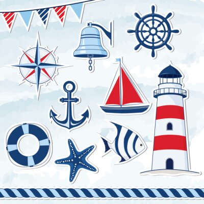 Sticker Meer Strand und maritime Akzente