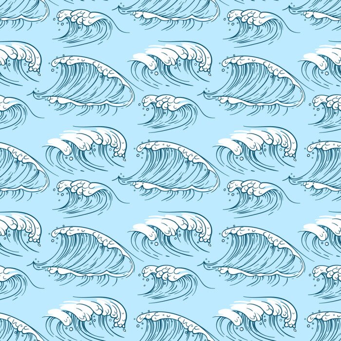 Tapete Meereswellen mit Schaum