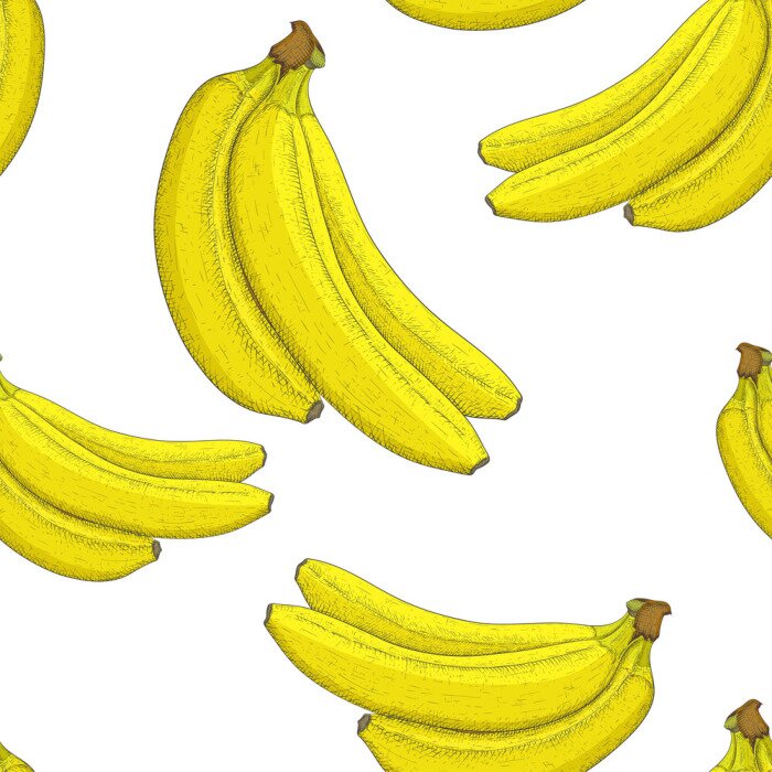 Tapete Mehrere Bananensträuße auf weißem Hintergrund