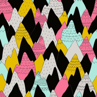 Tapete Mehrfarbige Berglandschaft